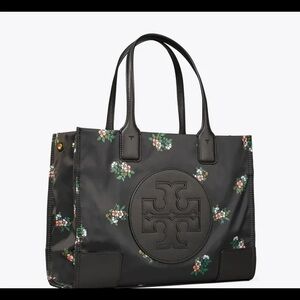 Tory Burch navy Floral Tote